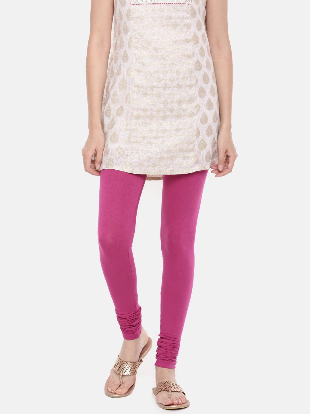 Buy Jaipur Kurti Pink Solid Leggings - Leggings for Women 6603808 | Myntra